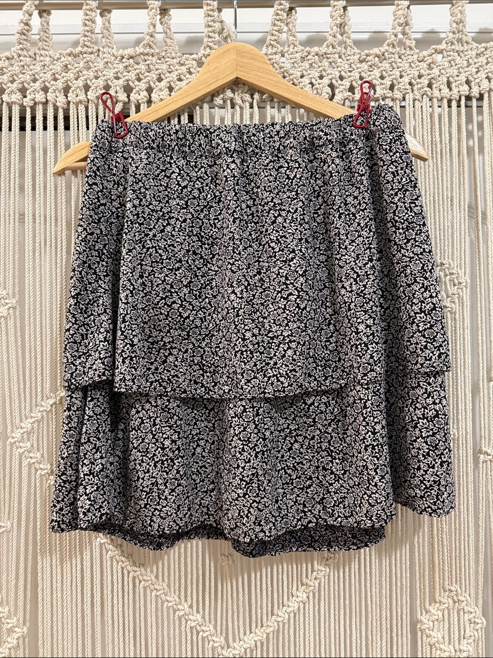Madewell Floral Pull-On Tier Mini Ruffle Skirt